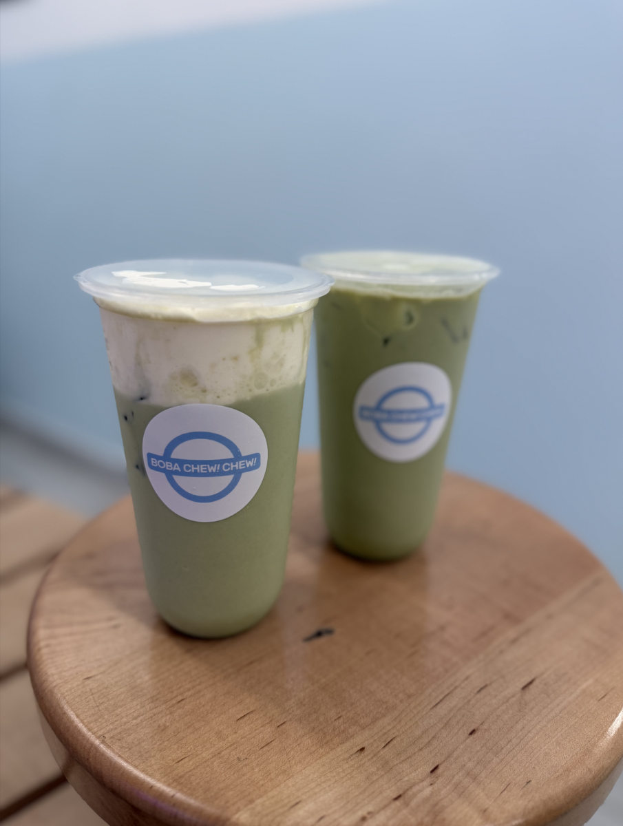 Matcha made in heaven! | Matcha Lattes from Boba Chew Chew. It’s slightly expensive and tasty, with each cup costing about $6-7. The very raw and sweet taste from the matcha makes better than alternatives. (Photo by Lucas Lim)